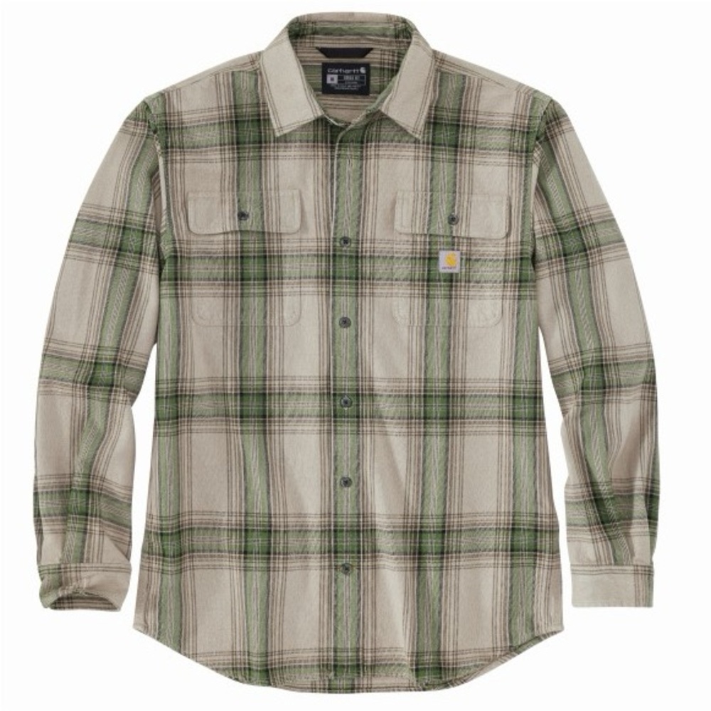 Carhartt Mens Loose Fit Heavyweight Flannel Plaid‎ Button Down Shirt 2XL